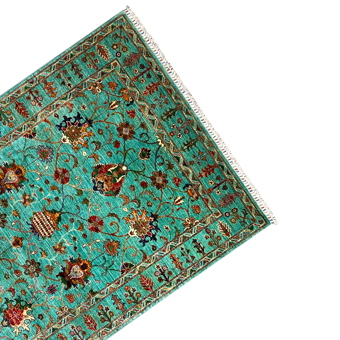 Türkiser Khorjin Teppich 197x158 cm - German Carpet Shop