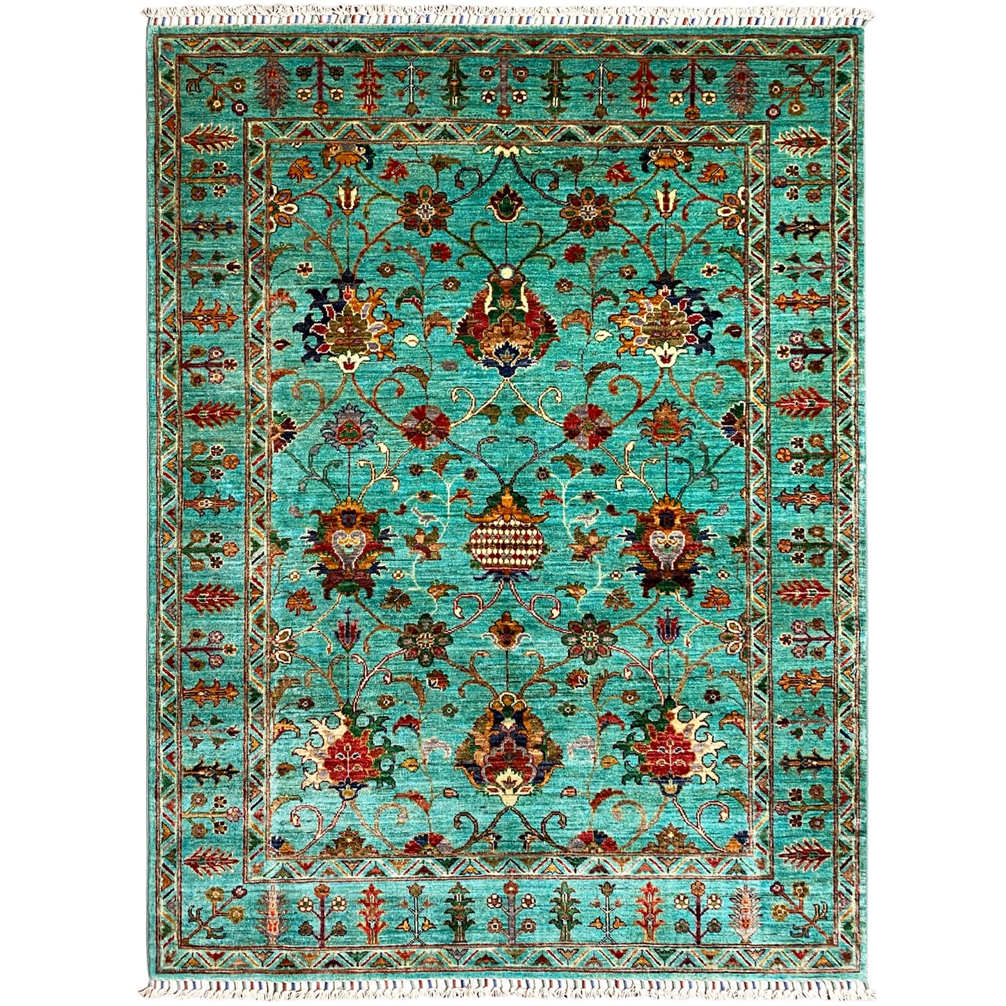 Türkiser Khorjin Teppich 197x158 cm - German Carpet Shop