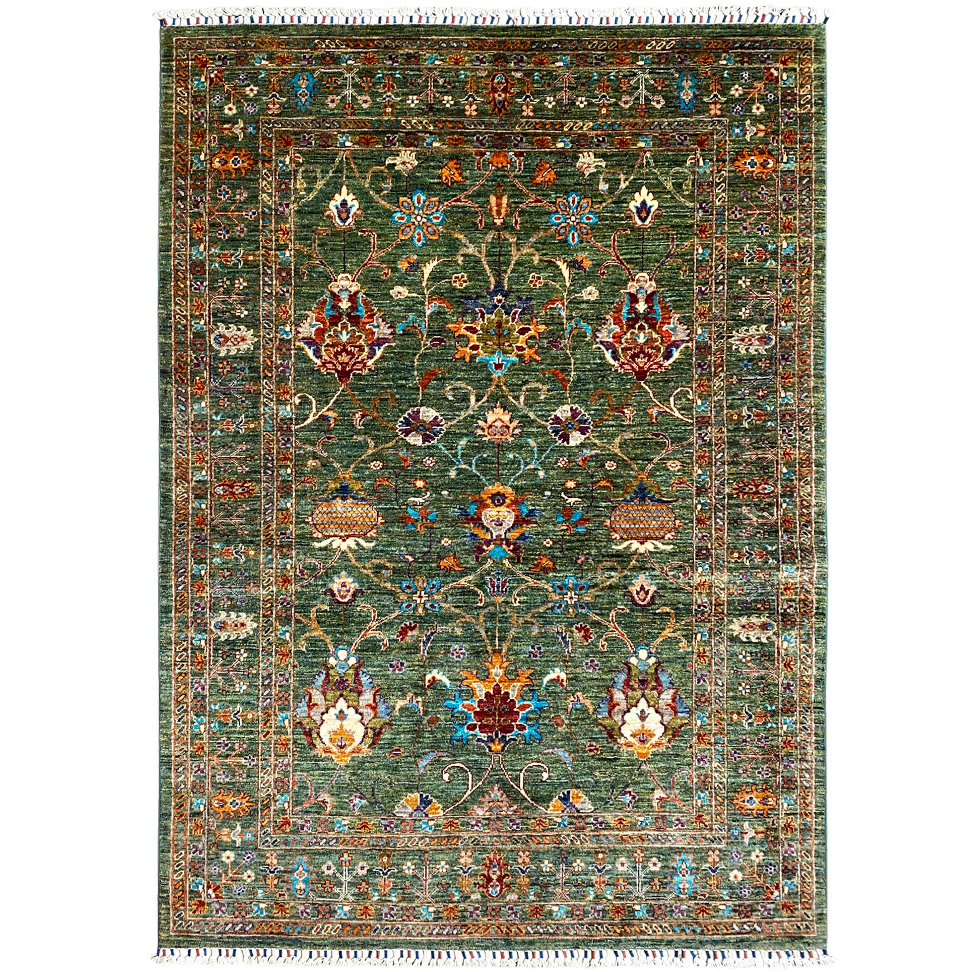 Grüner Khorjin Teppich 207x156 cm - German Carpet Shop
