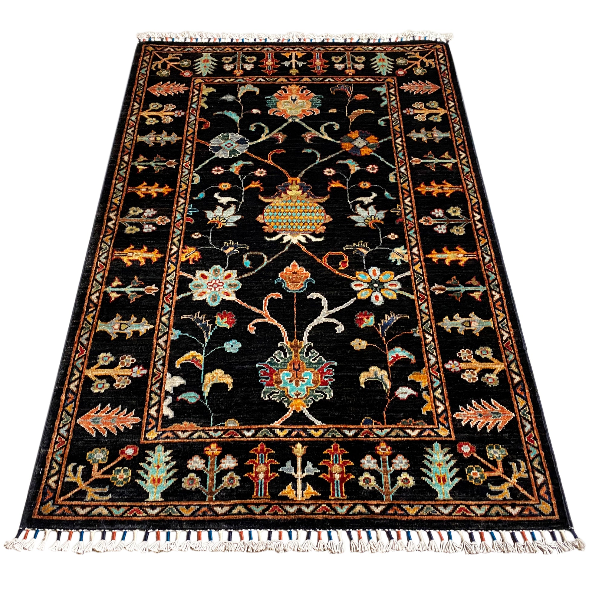 Schwarzer Khorjin Teppich 143x96 cm - German Carpet Shop