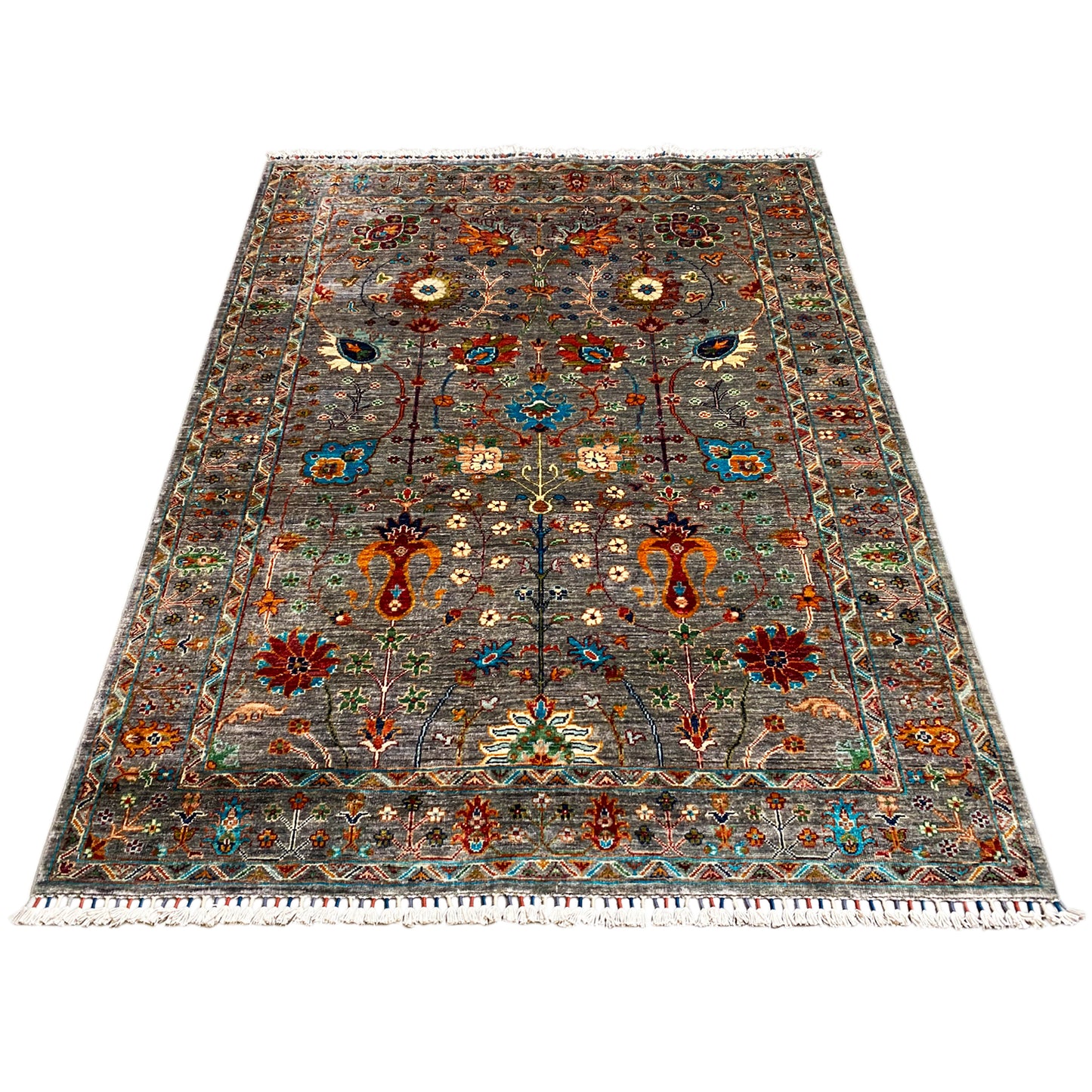 Grauer Khorjin Teppich 202x155 cm - German Carpet Shop