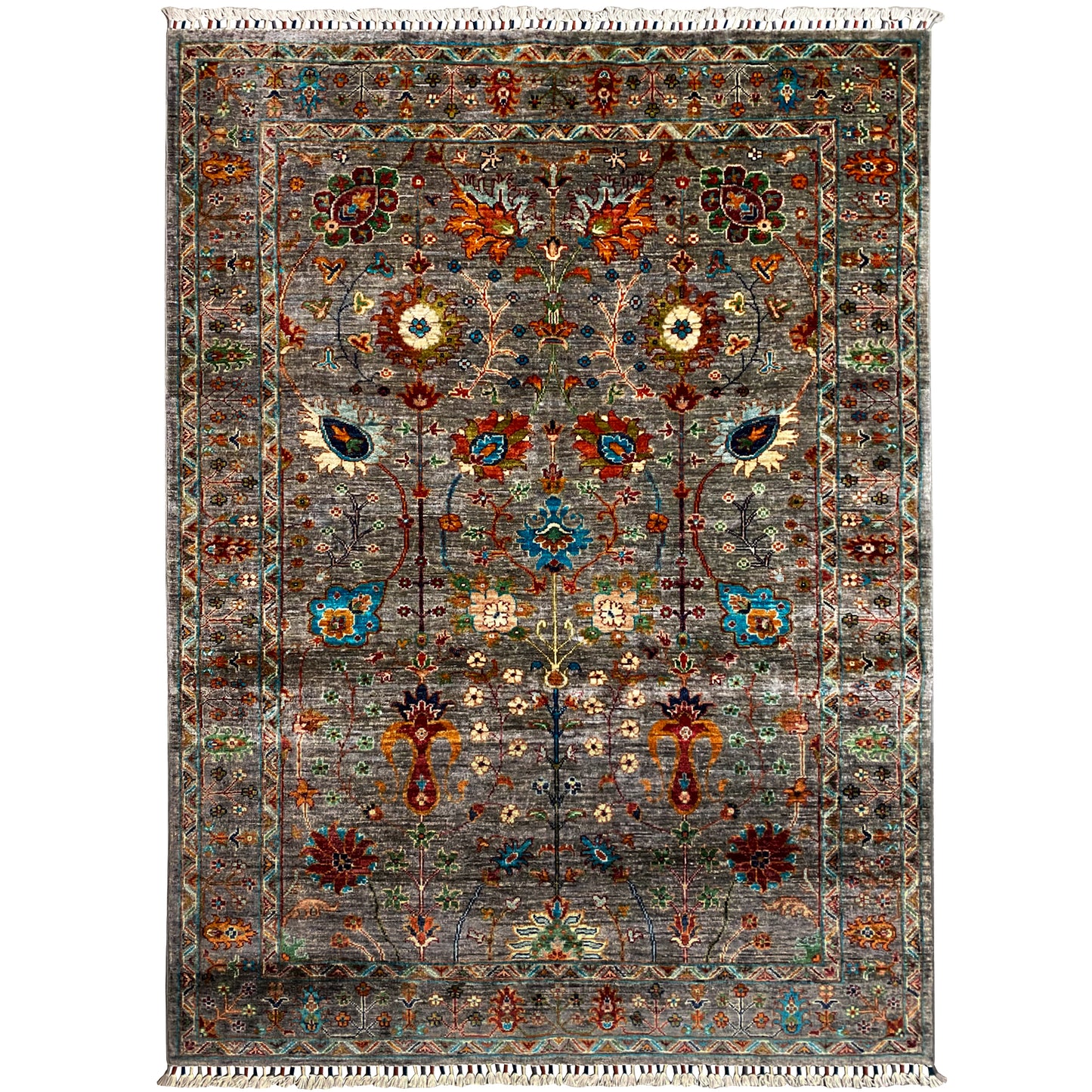 Grauer Khorjin Teppich 202x155 cm - German Carpet Shop
