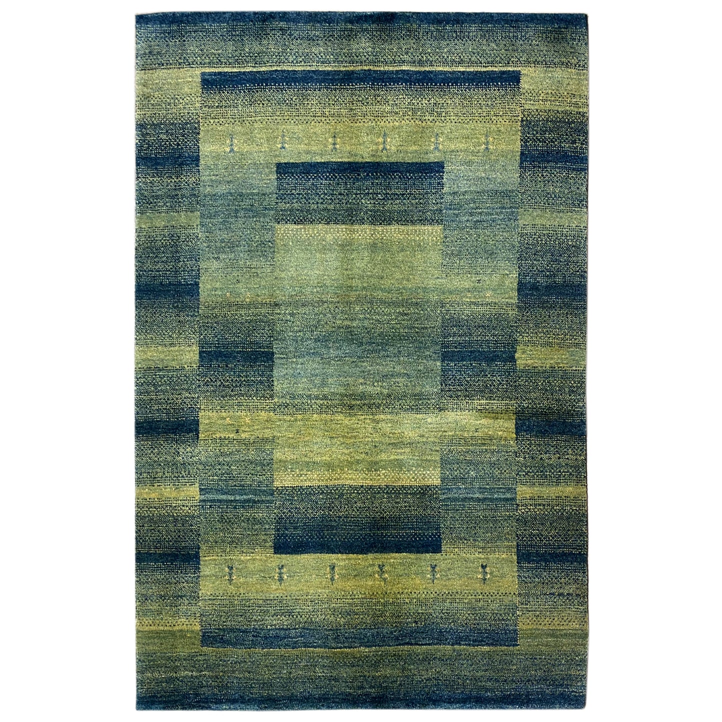 Gabbeh Teppich Grün/Grün 201x146 cm - German Carpet Shop