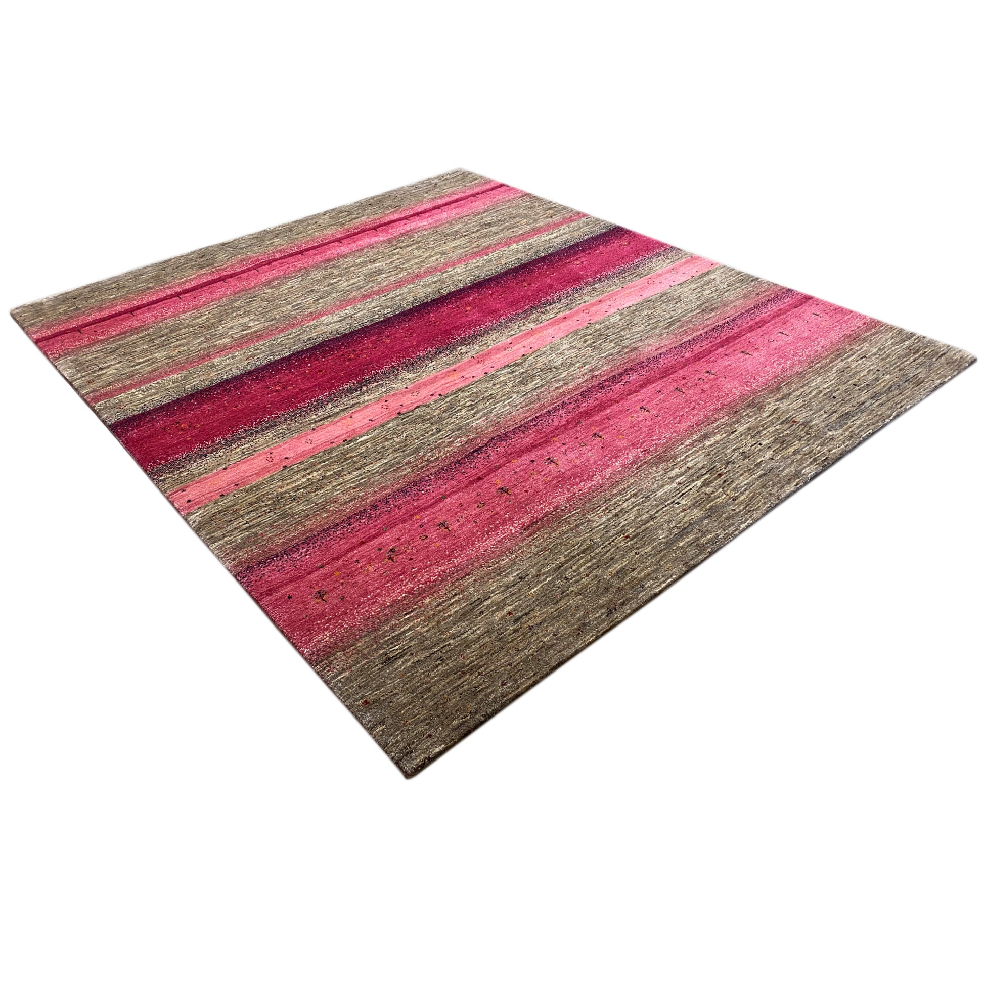 Gabbeh Exklusiver Teppich Rosa/Grau 298x251 cm - German Carpet Shop