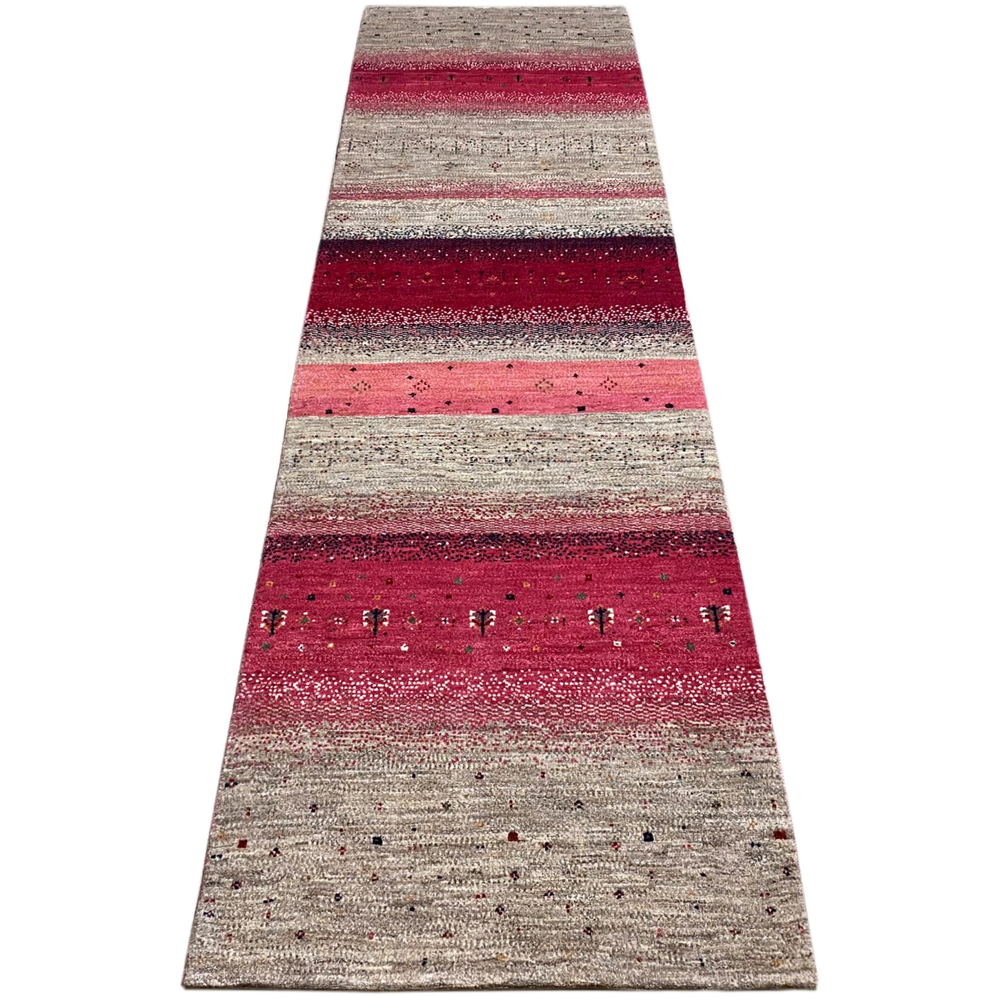 Rosa Gabbeh Teppich Läufer 298x80 cm - German Carpet Shop