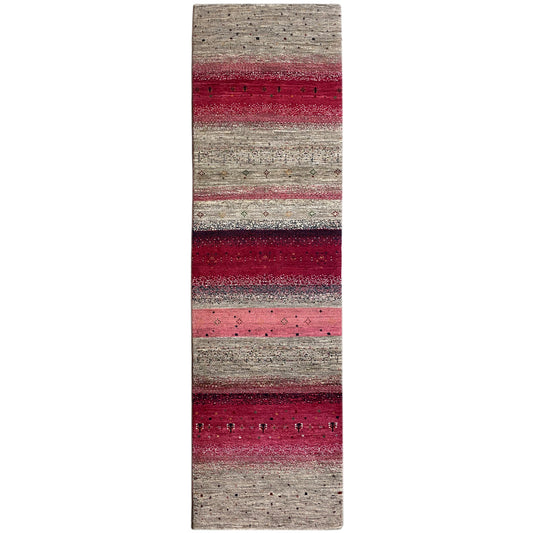 Rosa Gabbeh Teppich Läufer 298x80 cm - German Carpet Shop