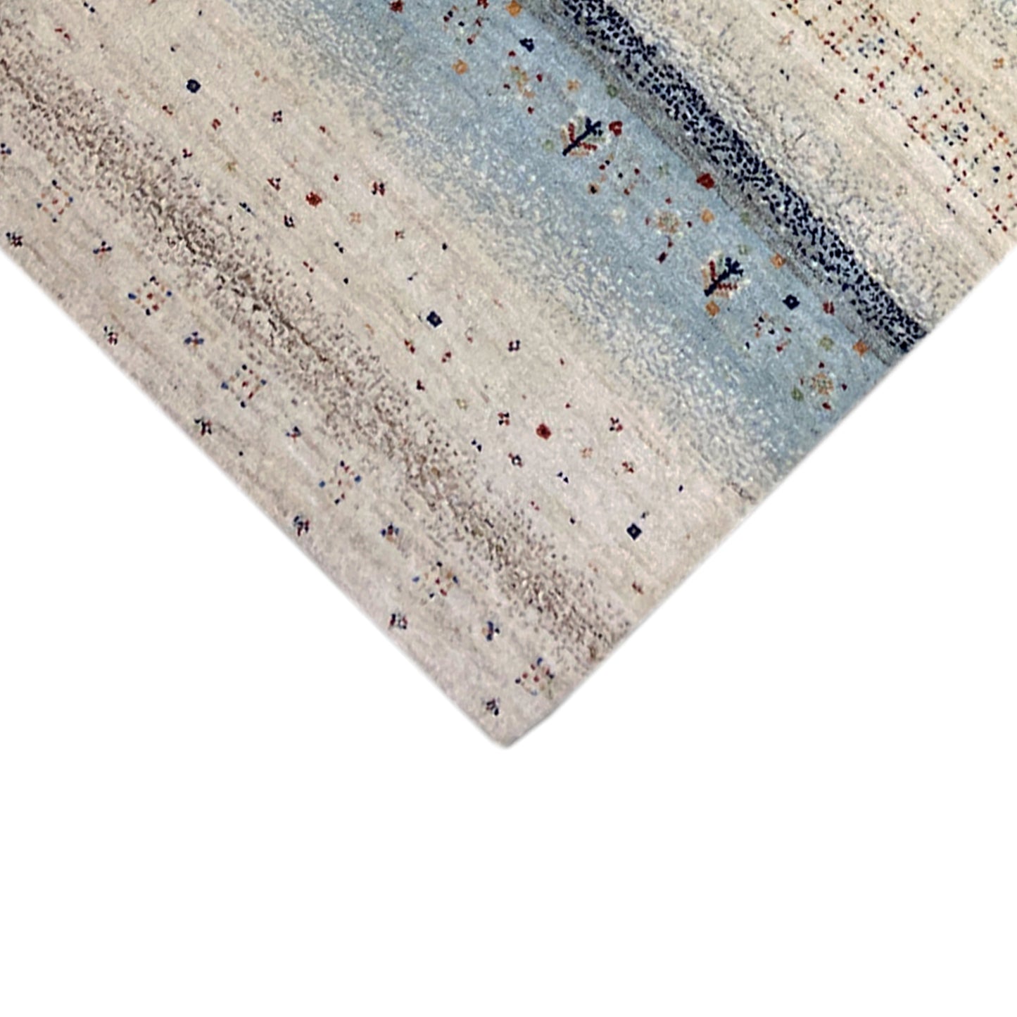 Blauer Gabbeh Teppich Läufer 197x81 cm - German Carpet Shop