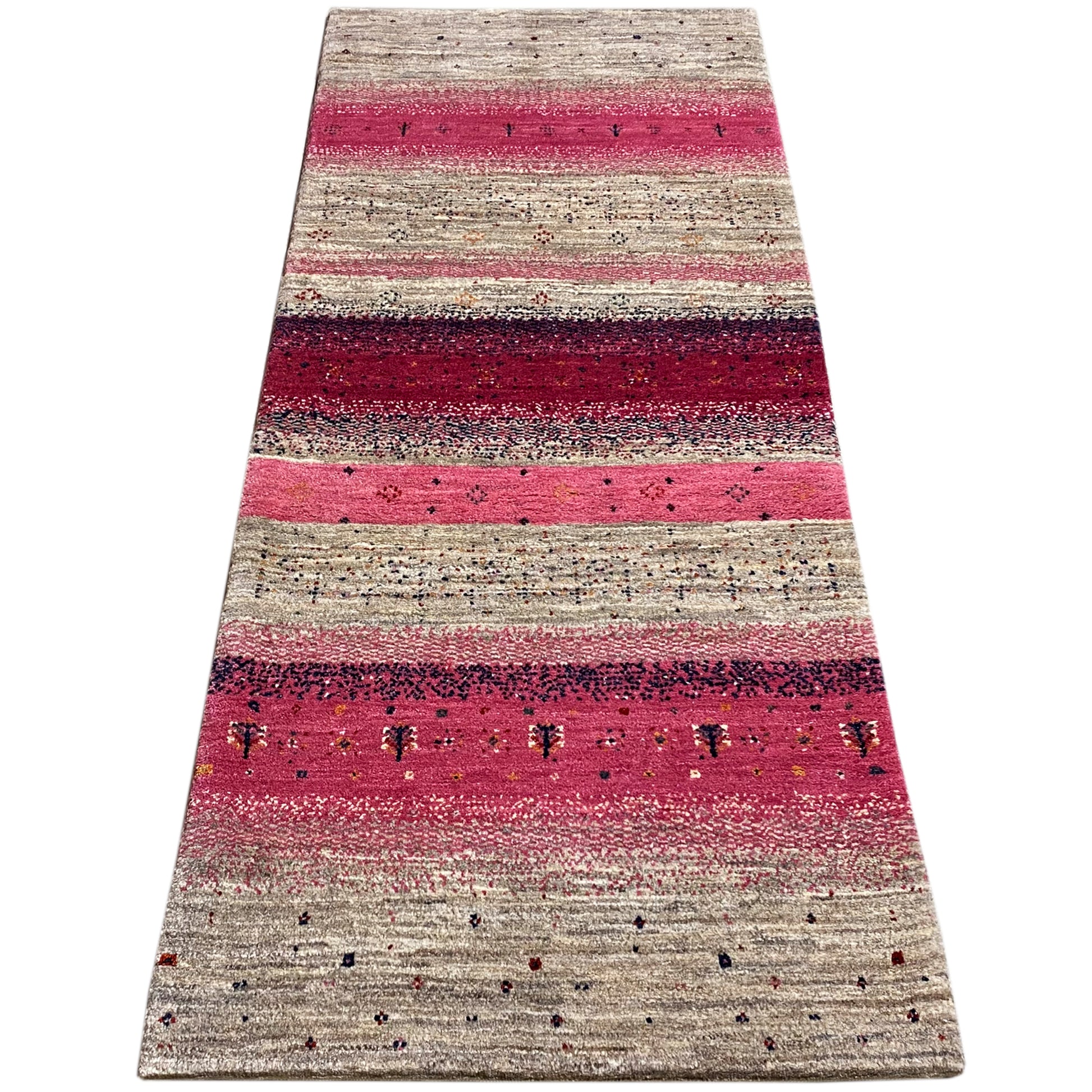 Rosa Gabbeh Teppich Läufer 200x79 cm - German Carpet Shop