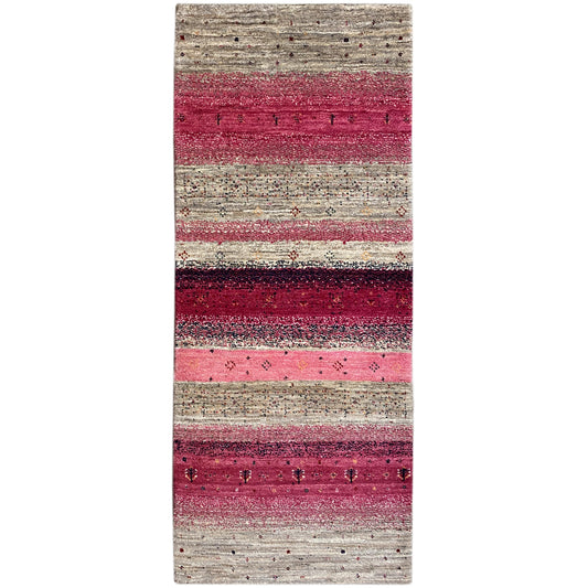 Rosa Gabbeh Teppich Läufer 197x79 cm - German Carpet Shop
