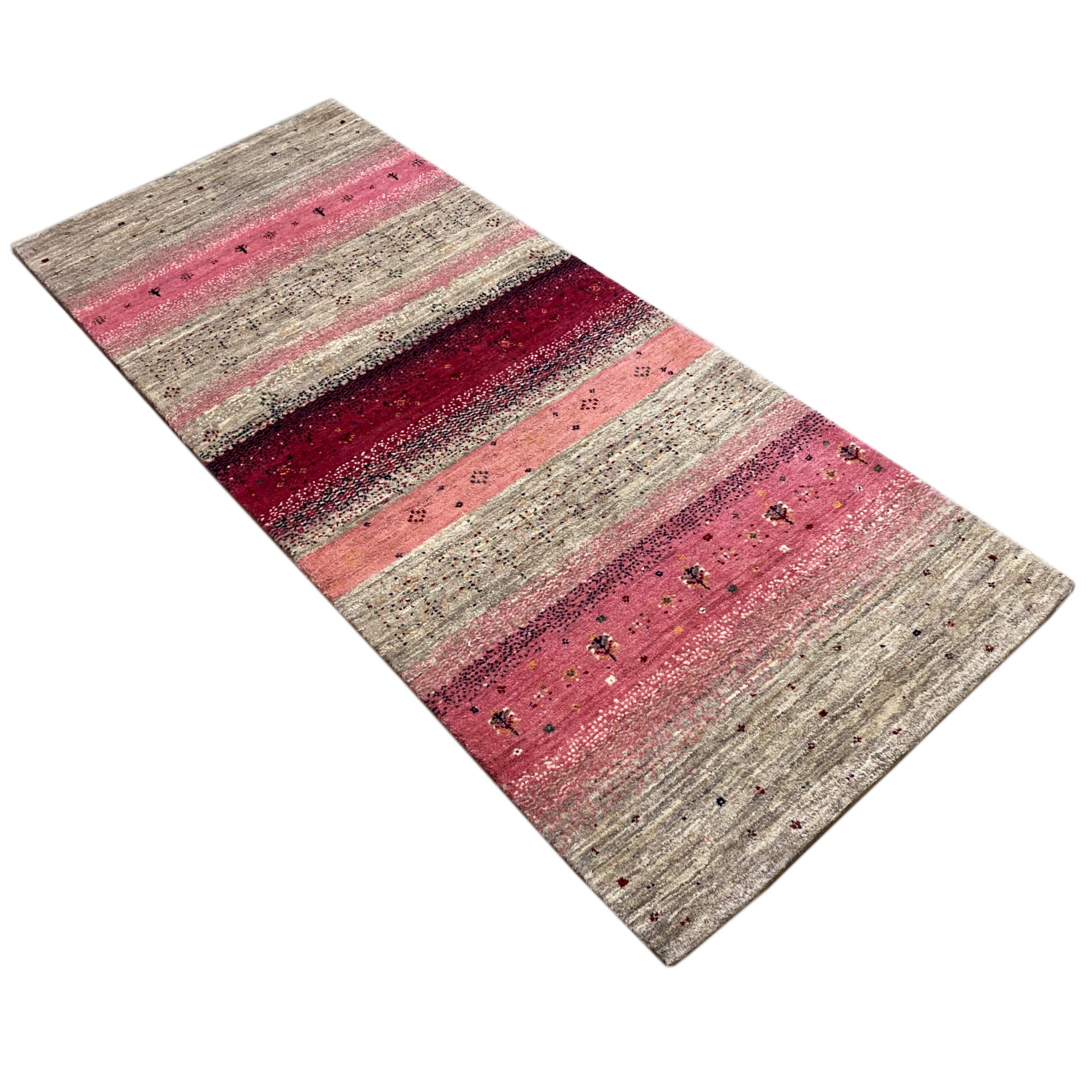 Rosa Gabbeh Teppich Läufer 201x81 cm - German Carpet Shop