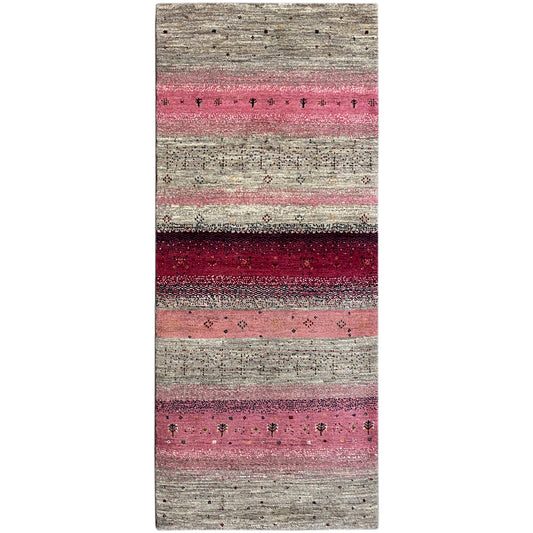 Rosa Gabbeh Teppich Läufer 201x81 cm - German Carpet Shop