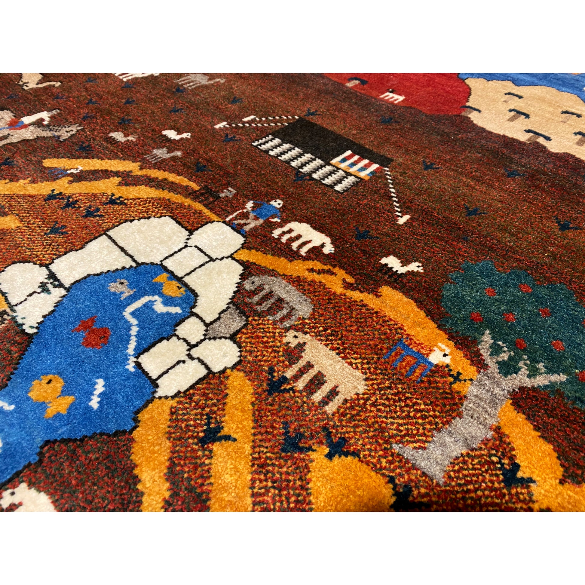 Gabbeh Teppich Braun, 107x107 cm - German Carpet Shop