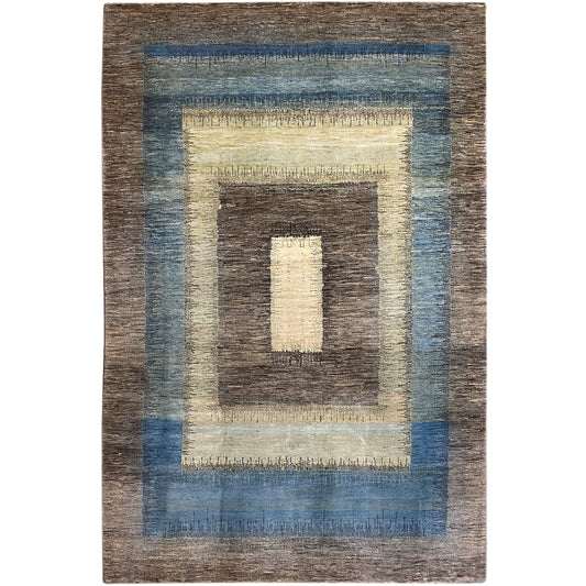 Gabbeh Exklusiver Teppich Grau 295x193 cm - German Carpet Shop