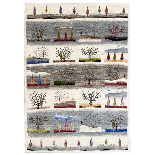 Gabbeh Lori Teppich, 237x166 cm - Handgesponnene Wolle - German Carpet Shop