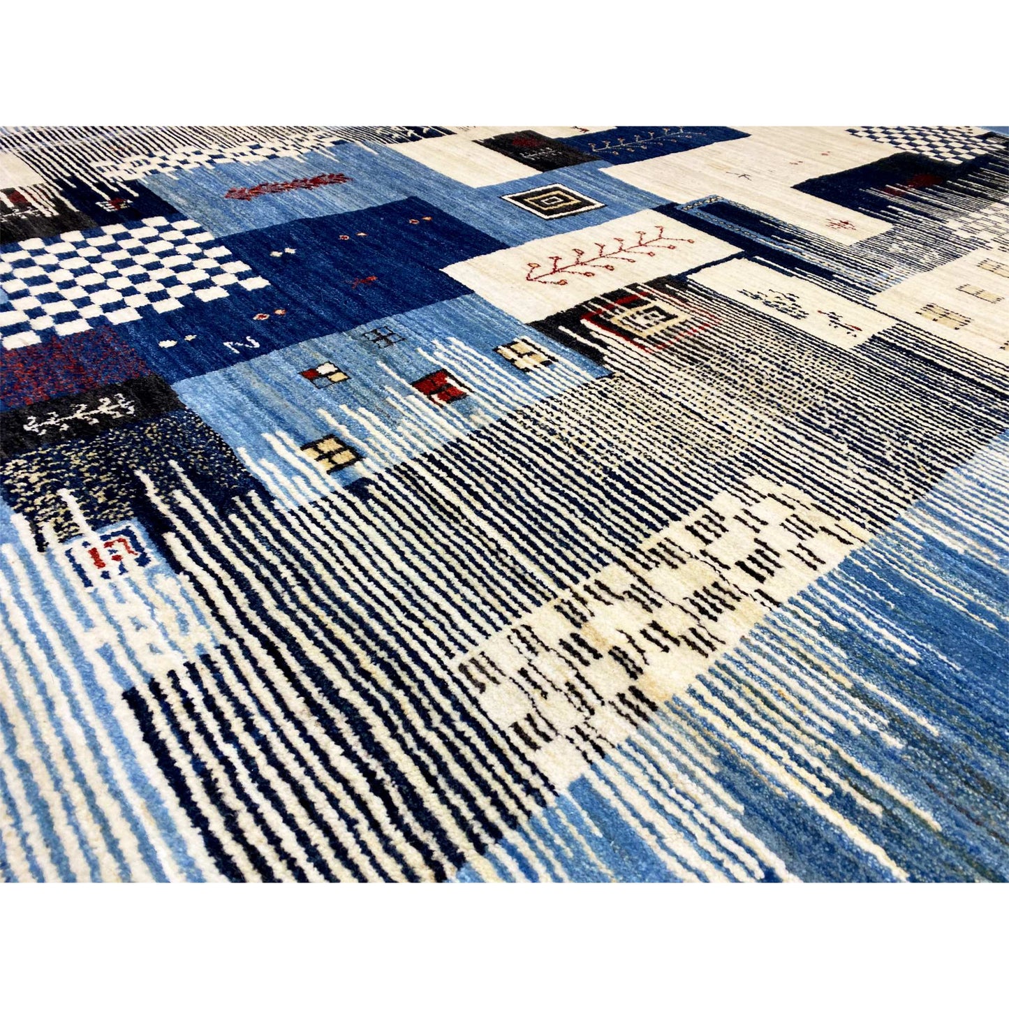 Abstrakter Gabbeh Teppich, 241x169 cm - German Carpet Shop