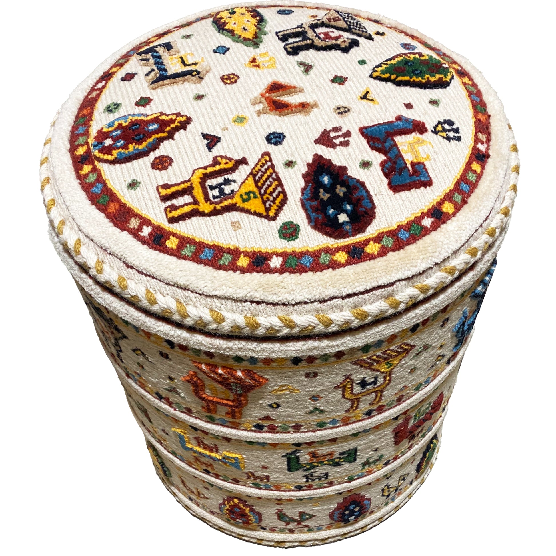 Persischer Soumakh Hocker handgewebt Wolle