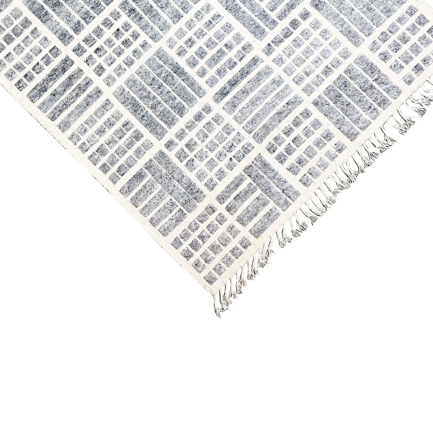 Grauer Berber-Wollteppich, 256x160 cm - Geometrisches Muster - German Carpet Shop