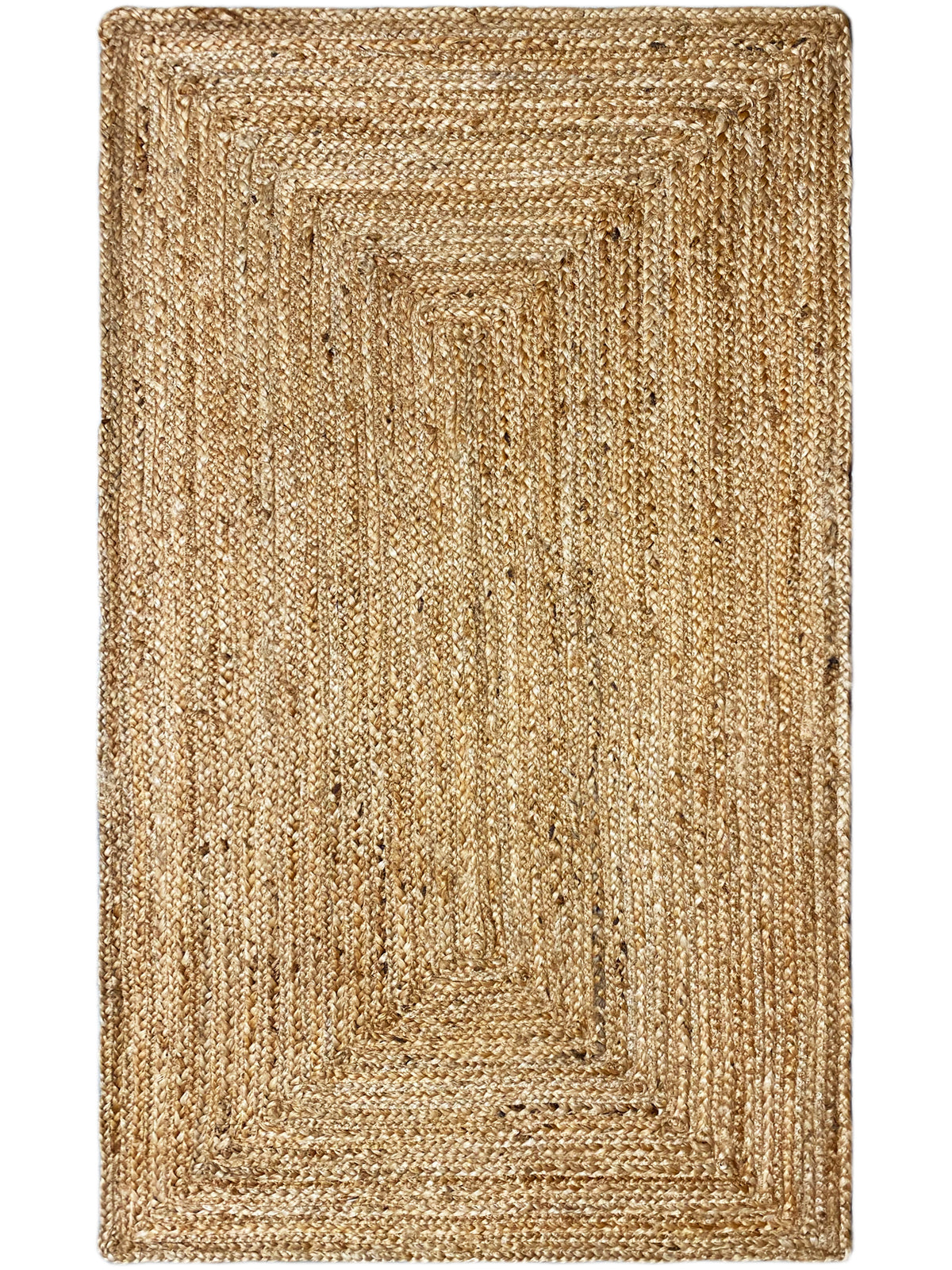 Jute-Teppich rechteckig in Naturtönen, feines Webmuster, braun-beige Schattierung