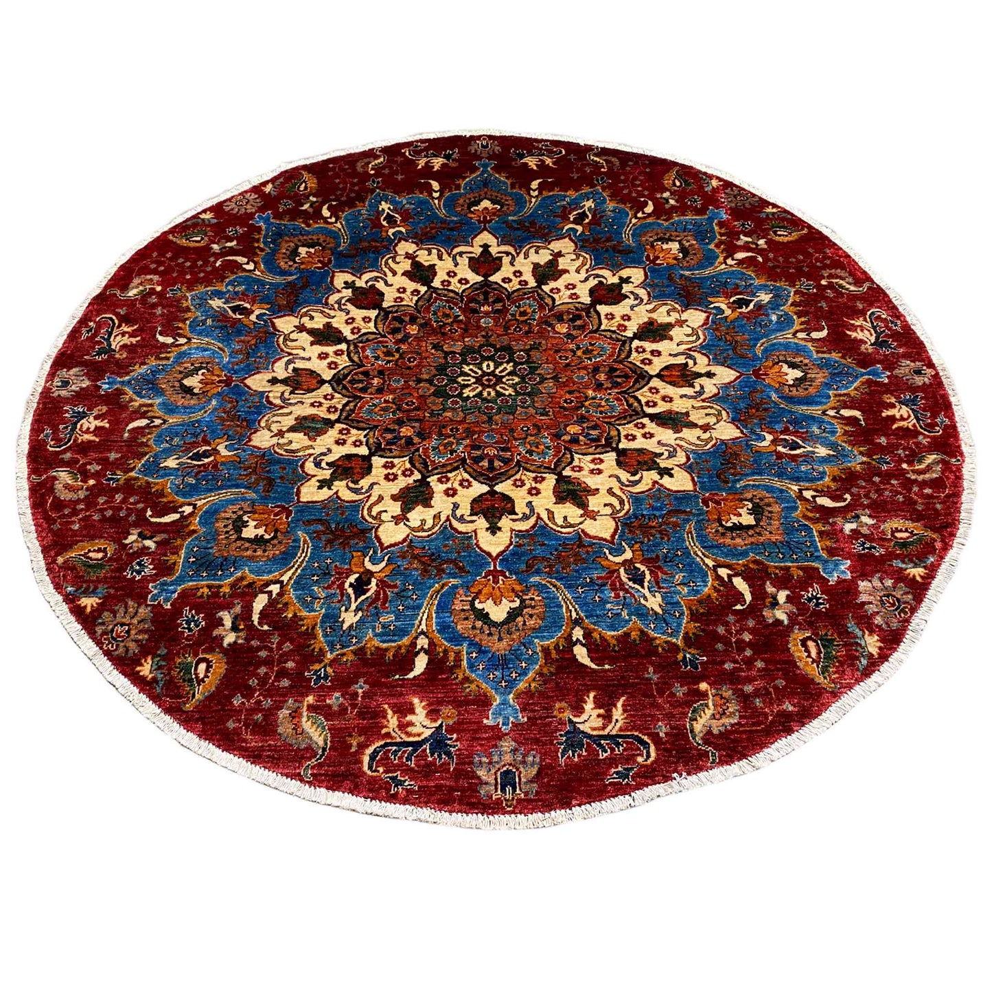Khorjin Wollteppich, Rot & Blau, 203x203 cm - German Carpet Shop