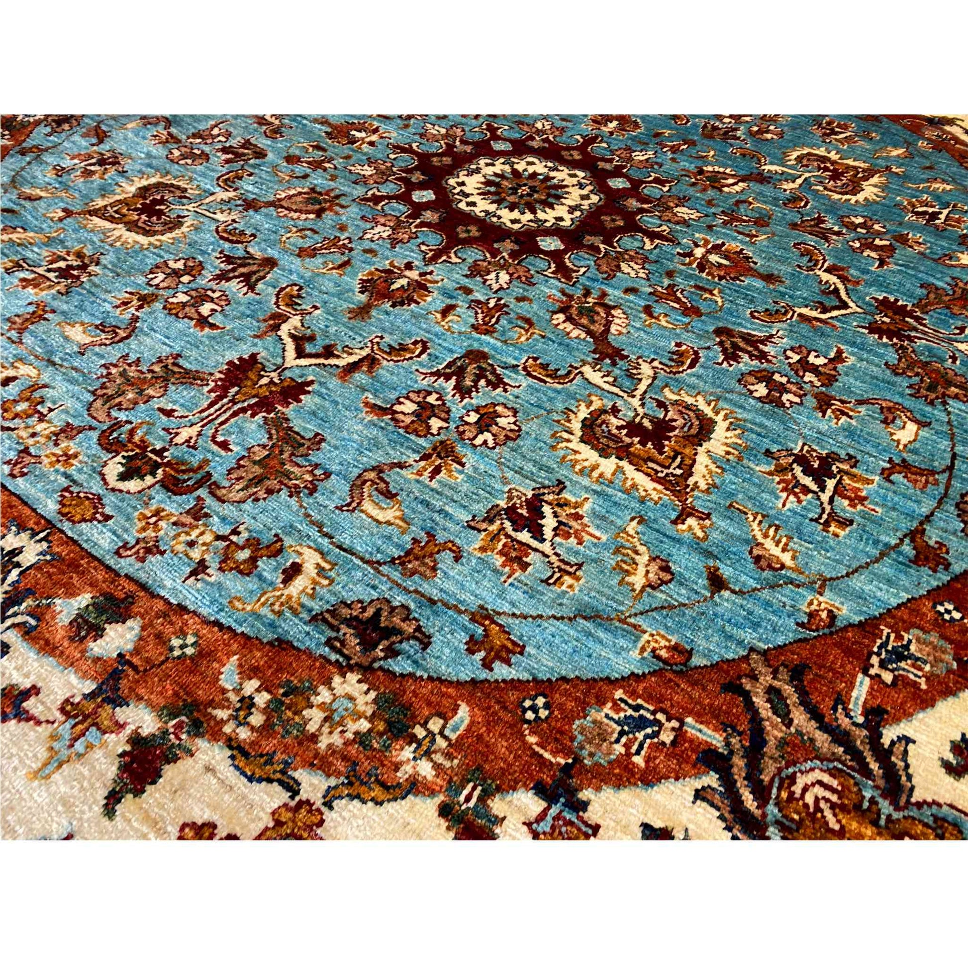 Runder Khorjin-Wollteppich, 202x197 cm - German Carpet Shop