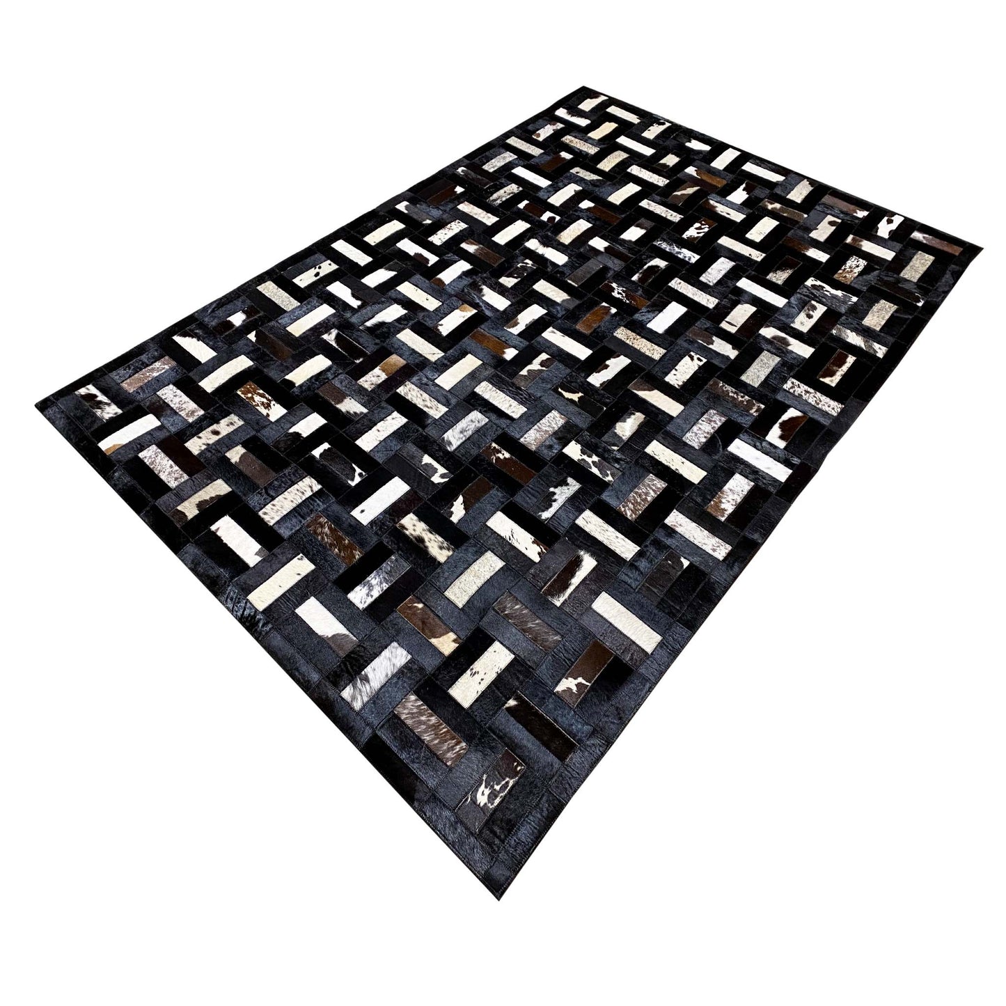 Geometrischer Kalbslederteppich 160x248 cm - German Carpet Shop