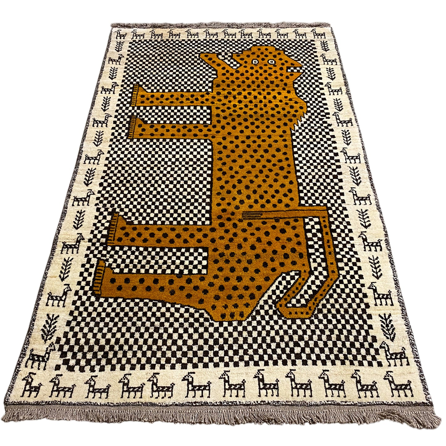 Gabbeh Teppich Leopard 182x108 cm - German Carpet Shop