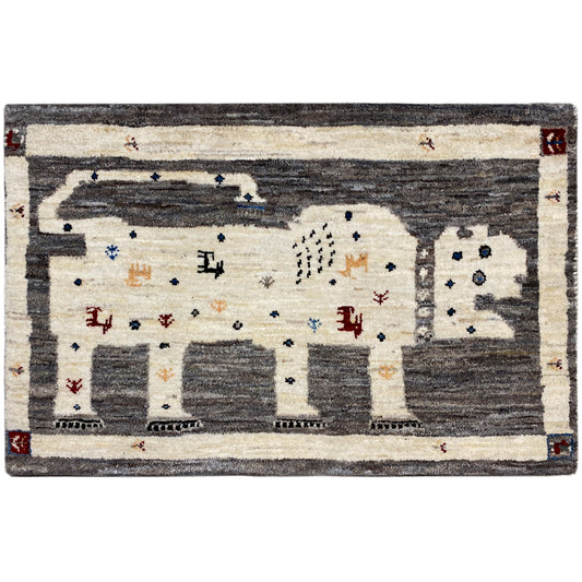 Gabbeh Teppich Löwe 89x60 cm - German Carpet Shop