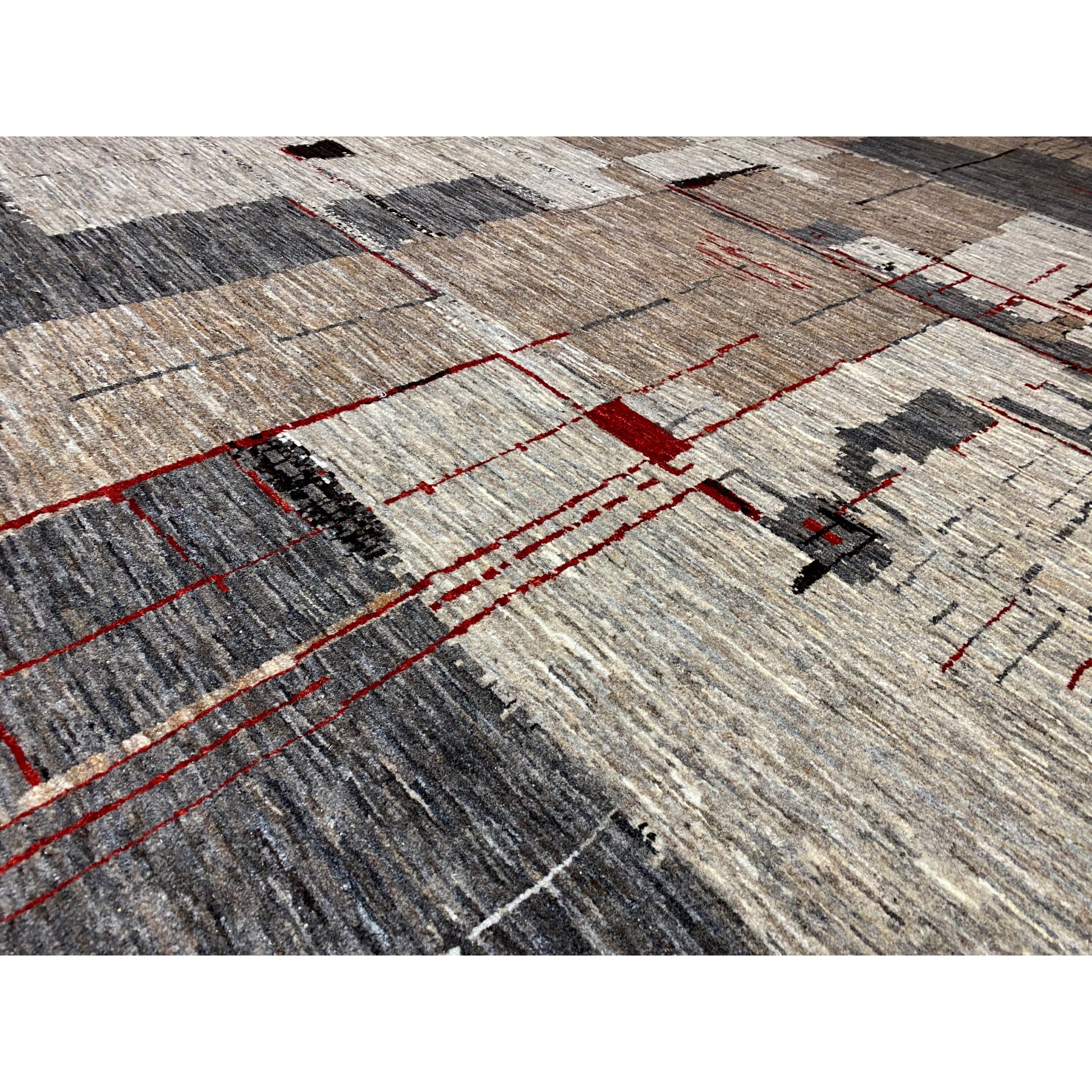 Grauer Luri Gabbeh Abstrakt 305x196 cm - German Carpet Shop