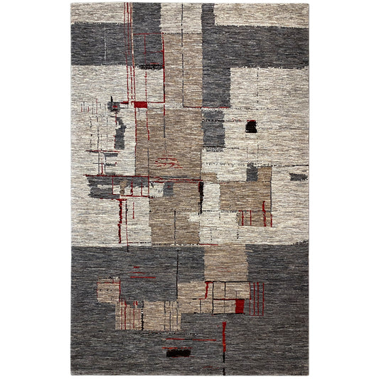 Grauer Luri Gabbeh Abstrakt 305x196 cm - German Carpet Shop