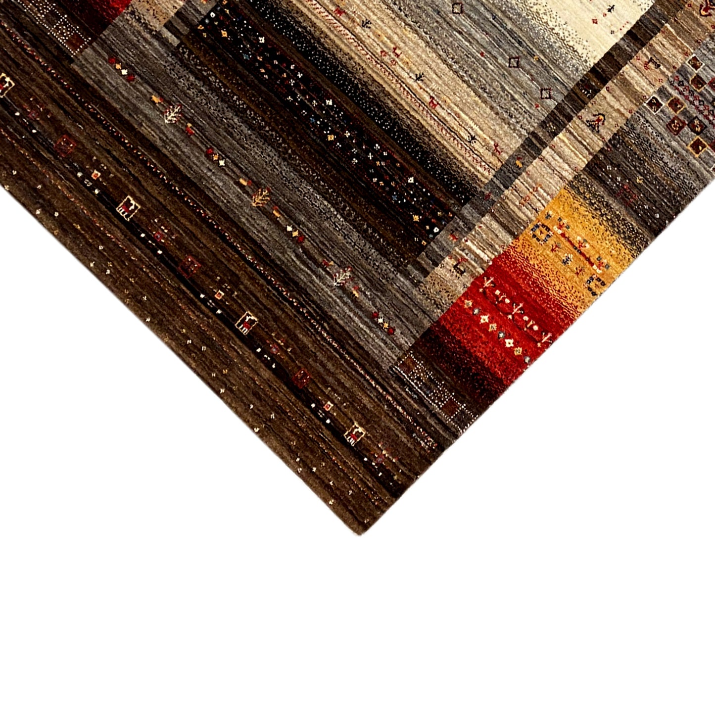 Luri Teppich Braun Multi 182x118cm - Premium Gabbeh Luri Teppich from German Carpet Shop - Just €1343! Shop now at German Carpet Shop