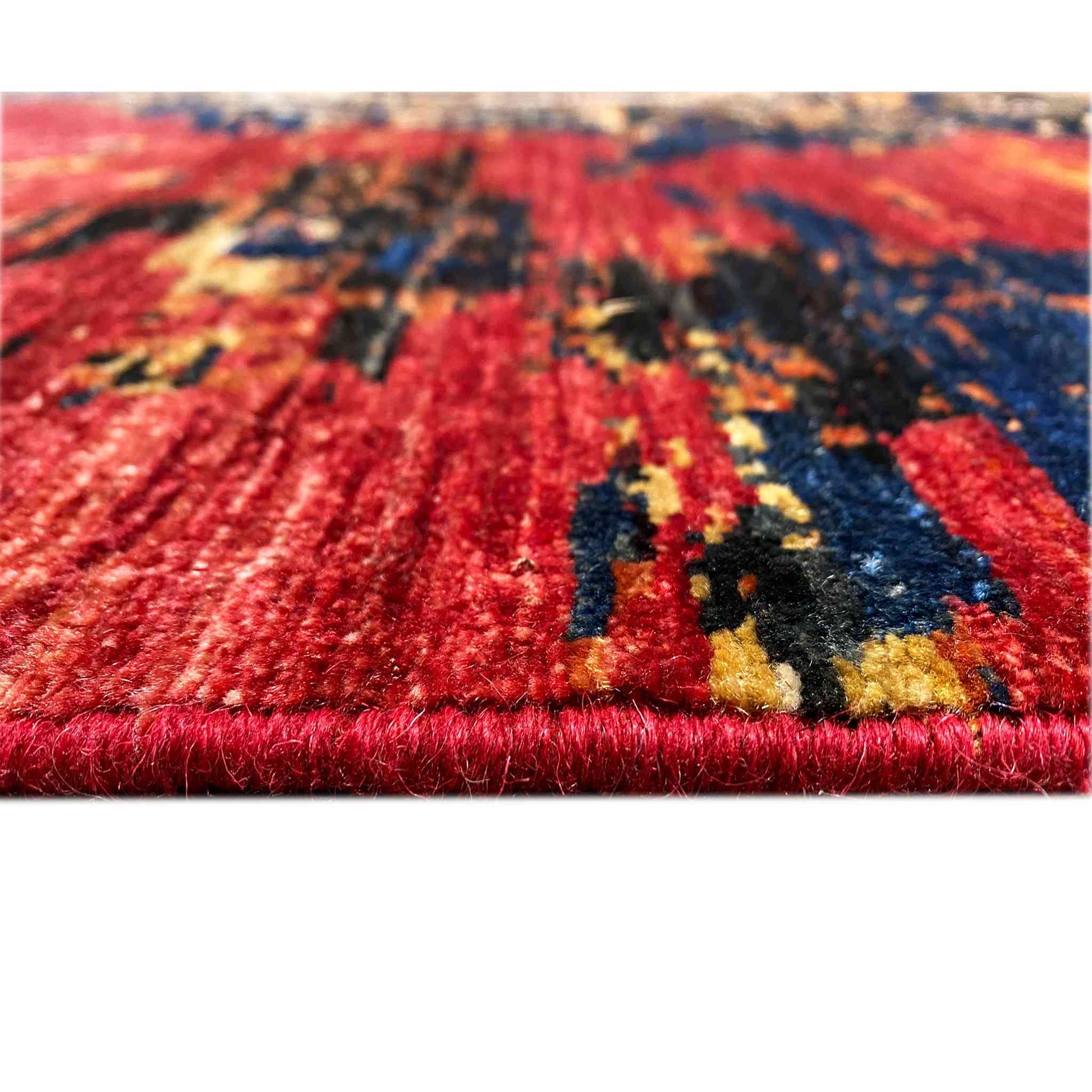 Mamluk Handgeknüpfter Wollteppich Rot Beige 312x202 cm - German Carpet Shop