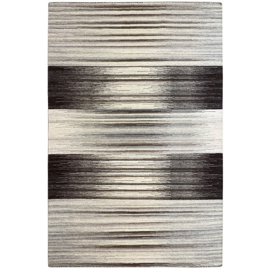 Kelim Teppich Grau – 230x160 cm Streifenmuster - German Carpet Shop