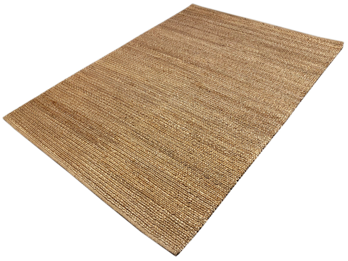 Soumakh Durry-Teppich 230x160 cm, beiger Teppich diagonal ausgebreitet, feines Gewebe