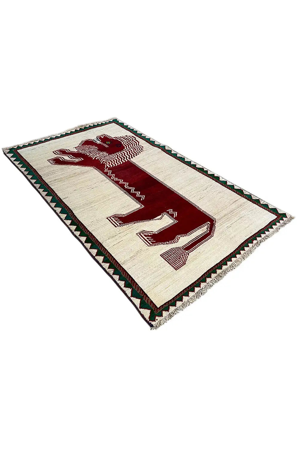 Löwen Gabbeh - 3558955815 (183x115 cm) - Premium Löwen Gabbeh from German Carpet Shop - Just €580! Shop now at German Carpet Shop