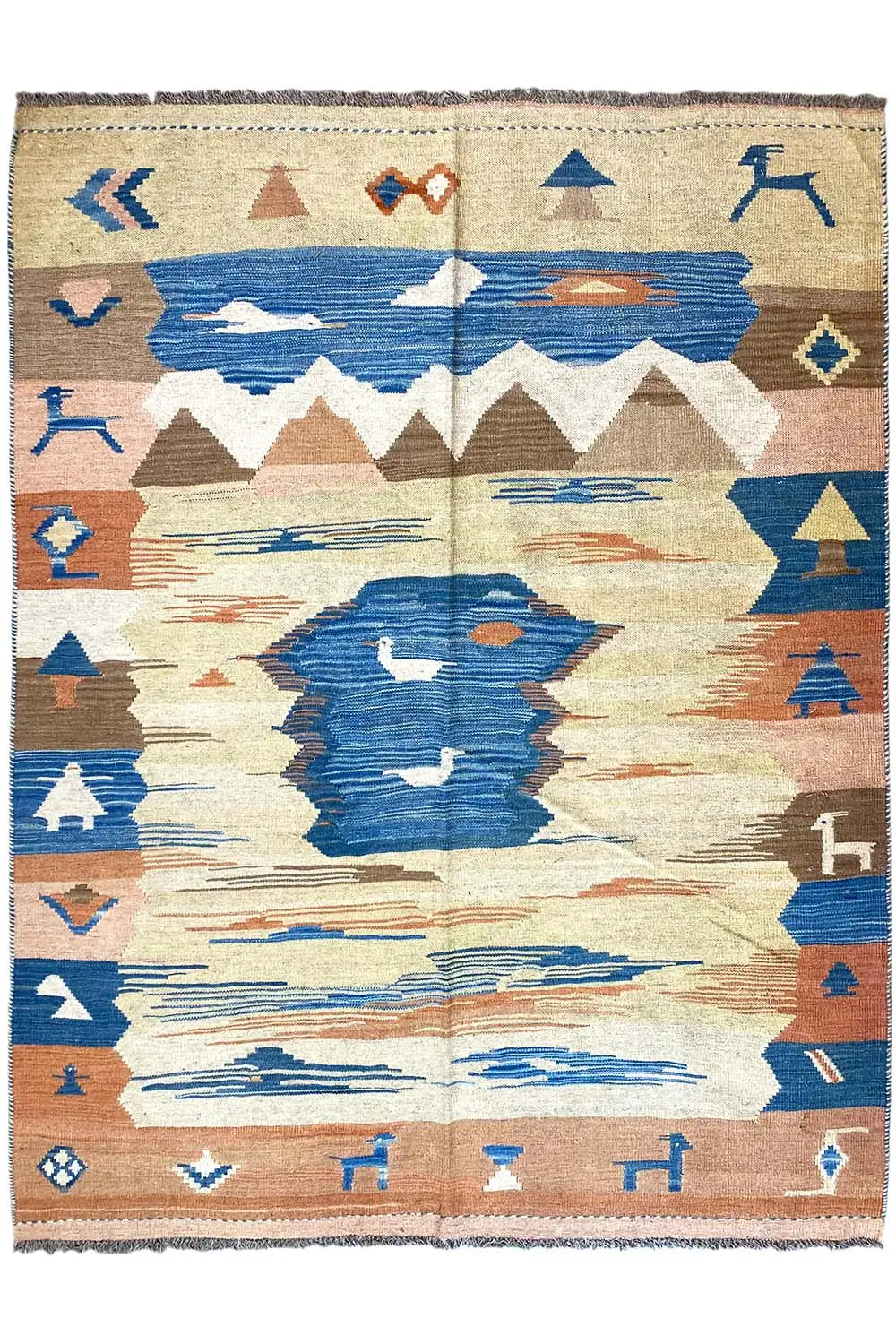 Kilim Qashqai - 804915 (214x146 cm) - Premium Kelim from German Carpet Shop - Just €439! Shop now at German Carpet Shop