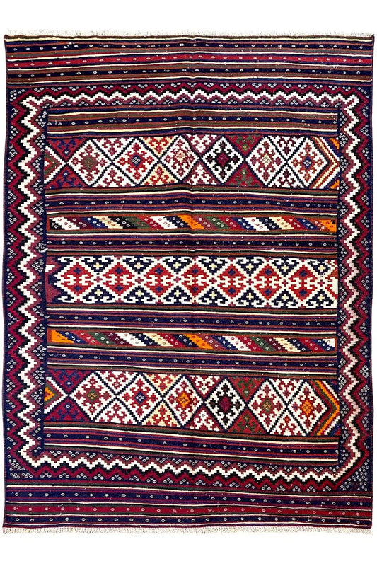 Kilim Sirjan - 905428 (224x141 cm) - Premium Kelim from German Carpet Shop - Just €349! Shop now at German Carpet Shop
