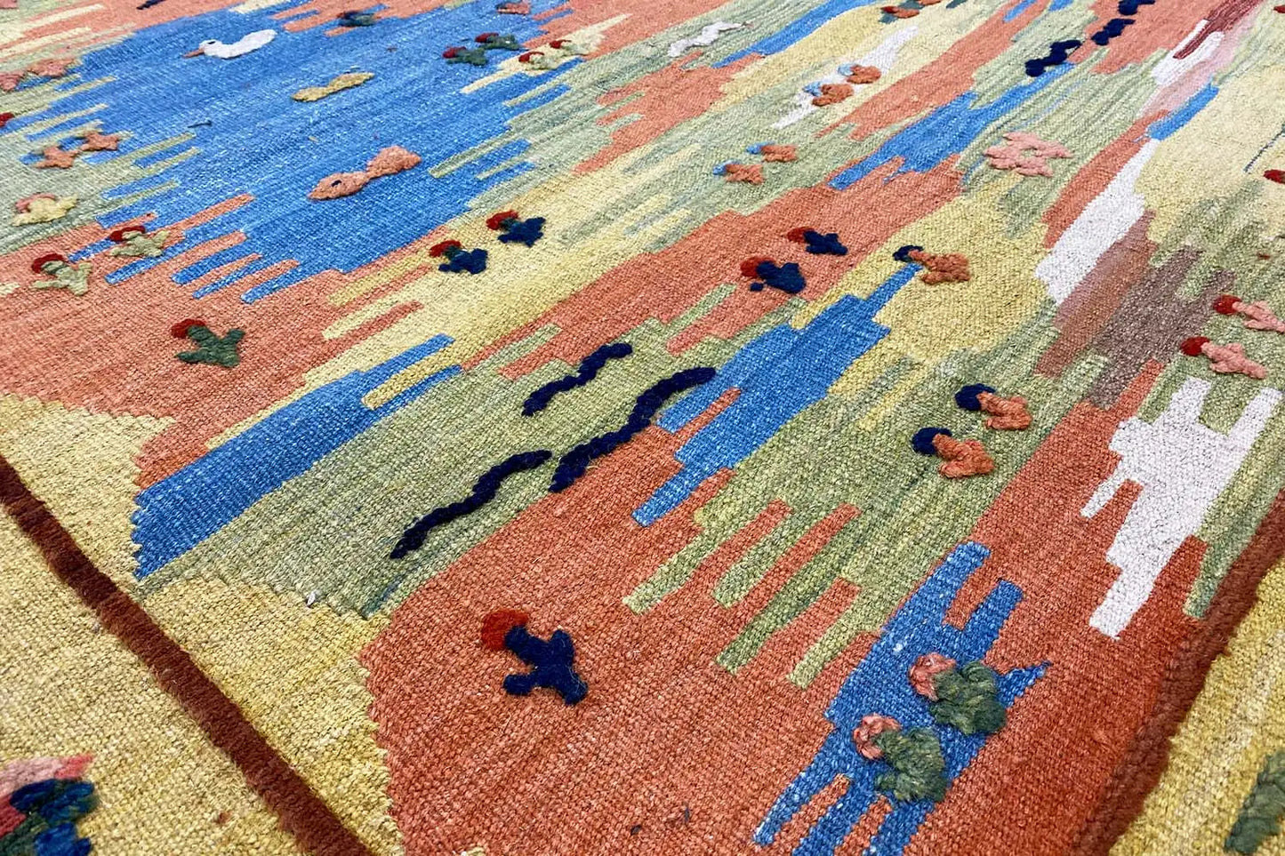 Kilim Qashqai - 800595 (198x146 cm) - Premium Kelim from German Carpet Shop - Just €430! Shop now at German Carpet Shop