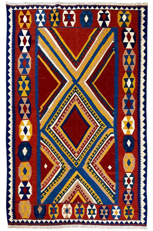 Kilim Qashqai  - 802411 (230x153 cm) - Premium Kelim from German Carpet Shop - Just €349! Shop now at German Carpet Shop