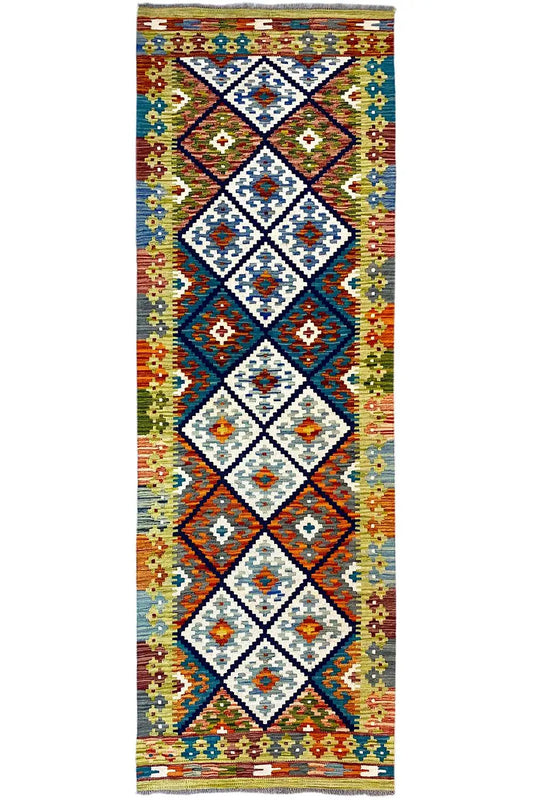 Kelim Afghan Läufer - (254x75cm) - German Carpet Shop