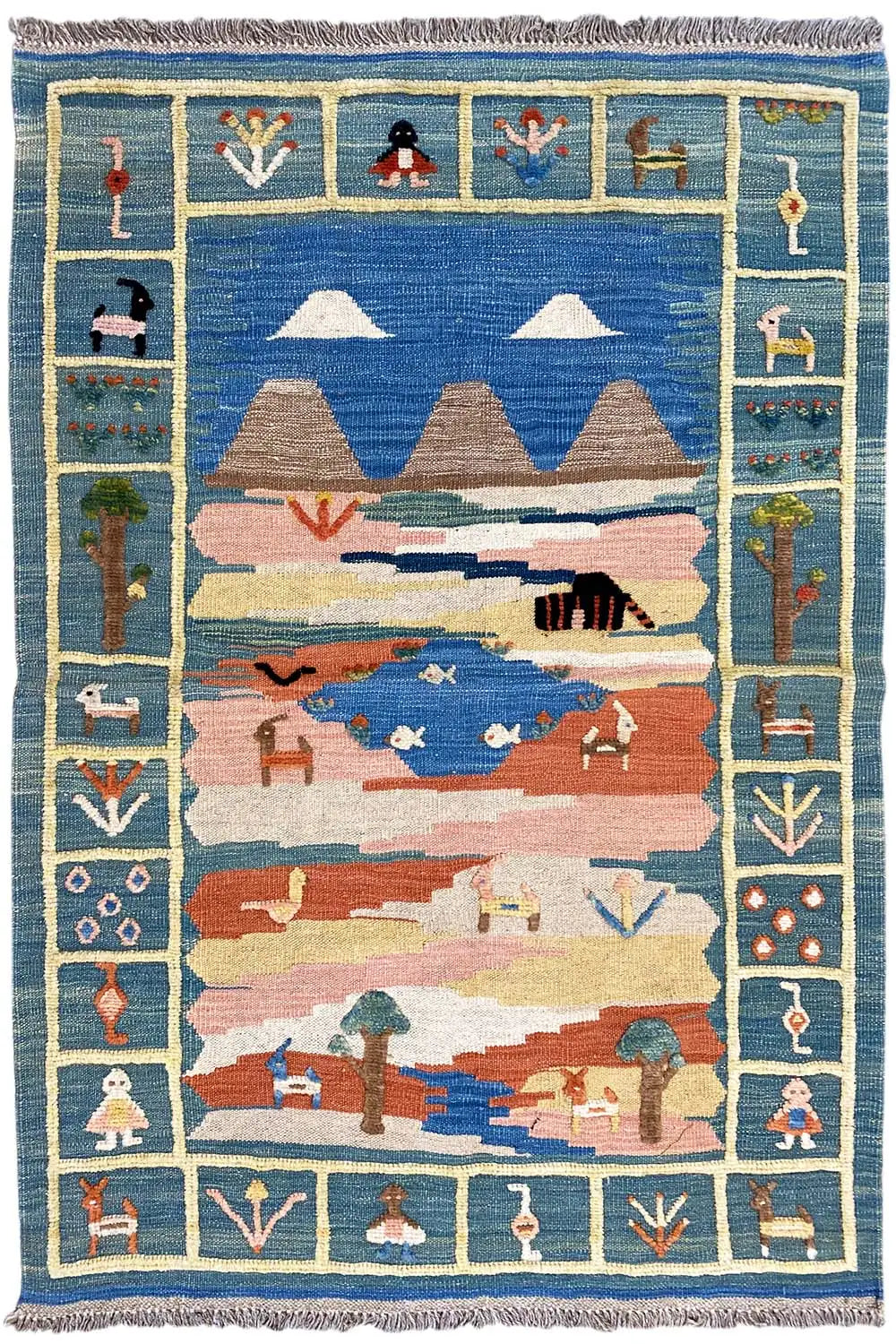 Kilim Qashqai - 800601 (148x104 cm) - Premium Kelim from German Carpet Shop - Just €229! Shop now at German Carpet Shop