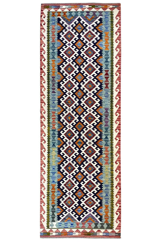 Kelim Afghan Läufer - (296x88cm) - German Carpet Shop