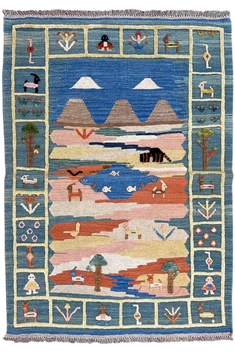 Kilim Qashqai - 800601 (148x104 cm) - Premium Kelim from German Carpet Shop - Just €229! Shop now at German Carpet Shop