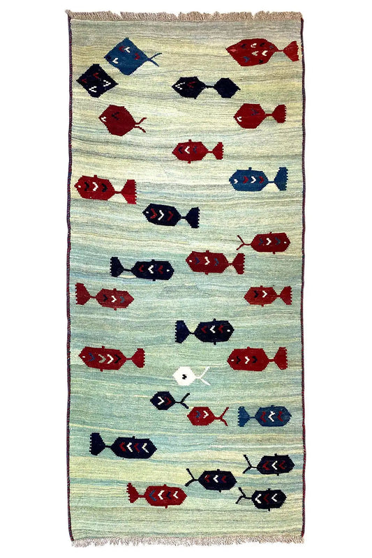 Kelim Qashqai Läufer - (224x94 cm) - German Carpet Shop