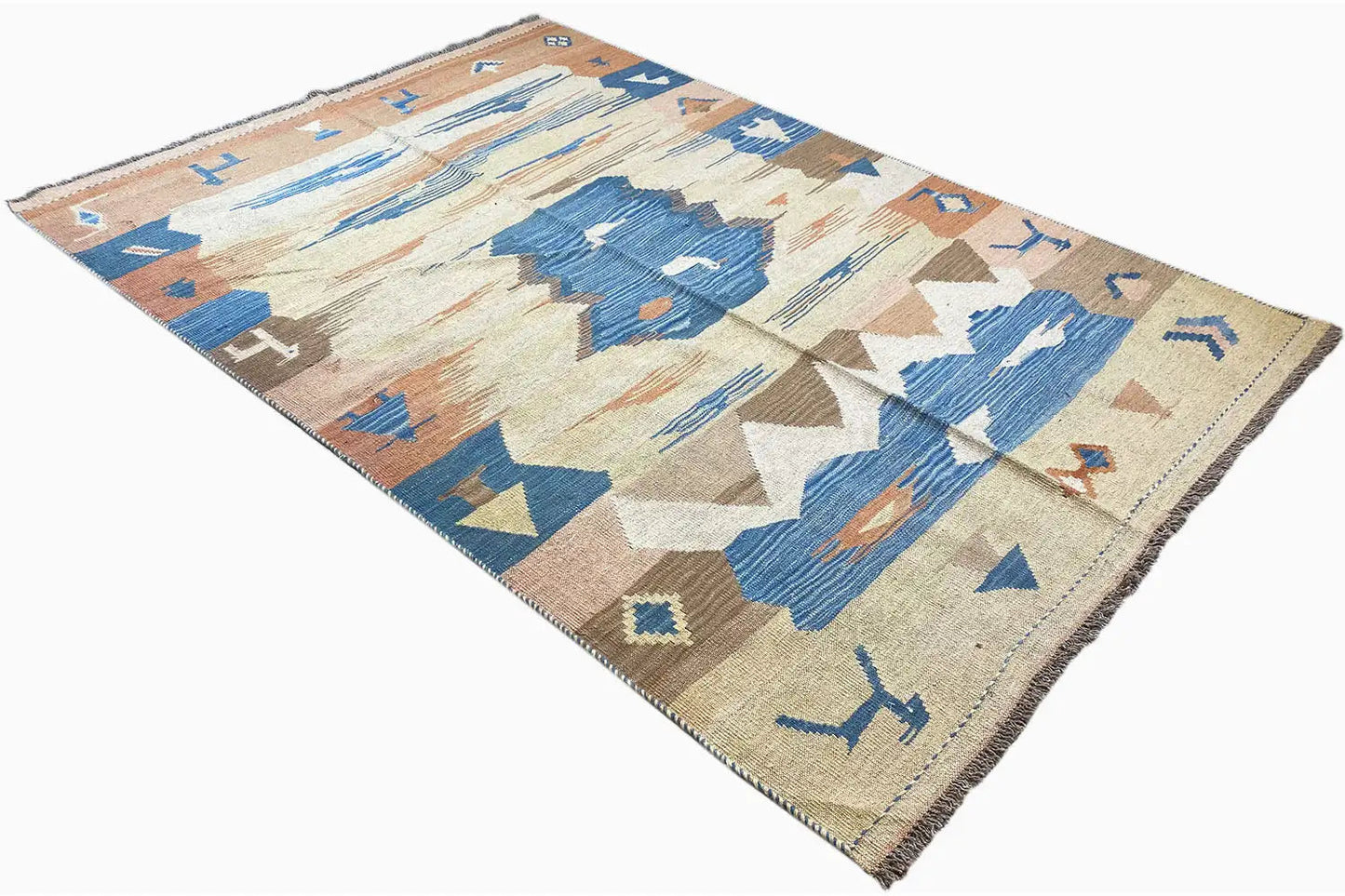 Kilim Qashqai - 804915 (214x146 cm) - Premium Kelim from German Carpet Shop - Just €439! Shop now at German Carpet Shop