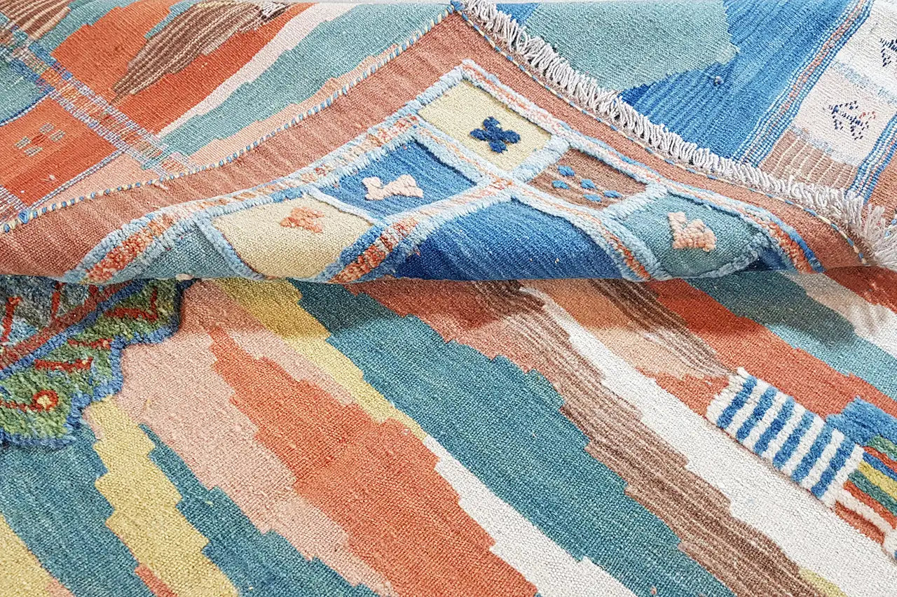 Kilim Qashqai - 800607 (205x157 cm) - Premium Kelim from German Carpet Shop - Just €459! Shop now at German Carpet Shop