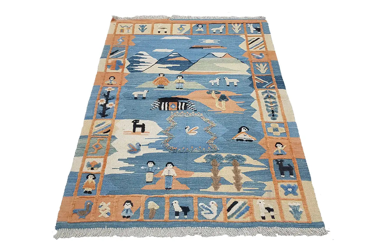 Kilim Qashqai - 700084 (152x104 cm) - Premium Kelim from German Carpet Shop - Just €249! Shop now at German Carpet Shop