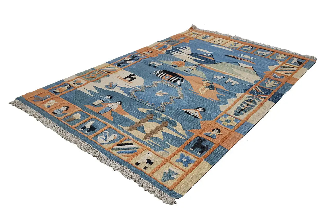 Kilim Qashqai - 700084 (152x104 cm) - Premium Kelim from German Carpet Shop - Just €249! Shop now at German Carpet Shop