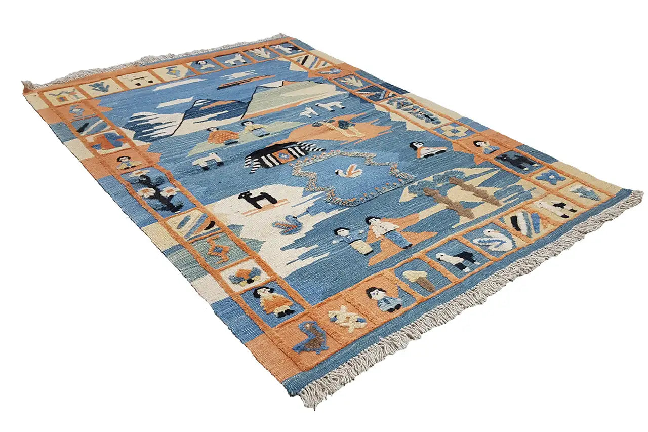 Kilim Qashqai - 700084 (152x104 cm) - Premium Kelim from German Carpet Shop - Just €249! Shop now at German Carpet Shop