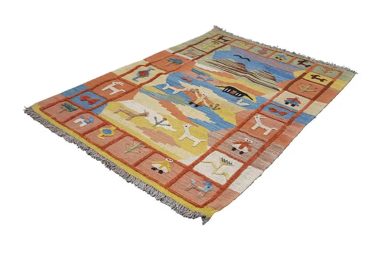 Kilim Qashqai - 800597 (120x86 cm) - Premium Kelim from German Carpet Shop - Just €149! Shop now at German Carpet Shop