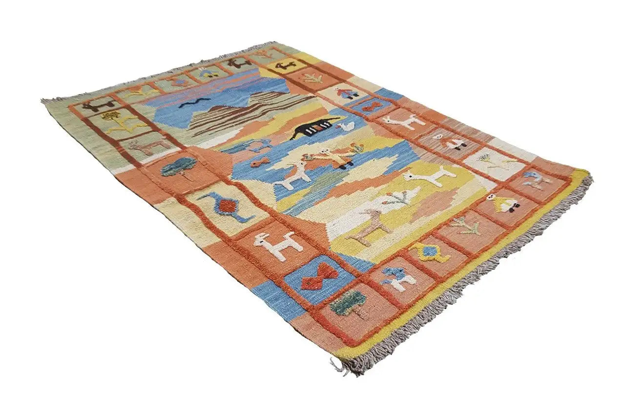 Kilim Qashqai - 800597 (120x86 cm) - Premium Kelim from German Carpet Shop - Just €149! Shop now at German Carpet Shop